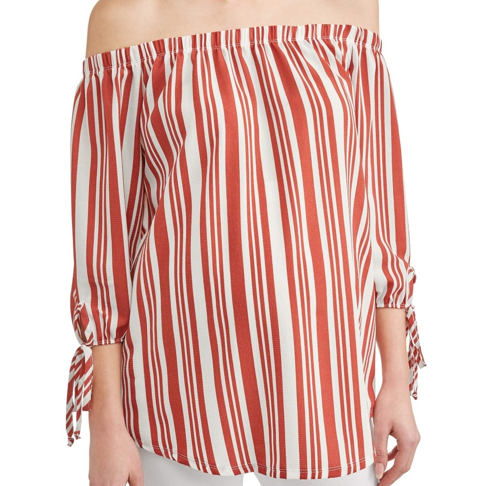 NEW Mauve/Ivory Maternity Off the Shoulder Top